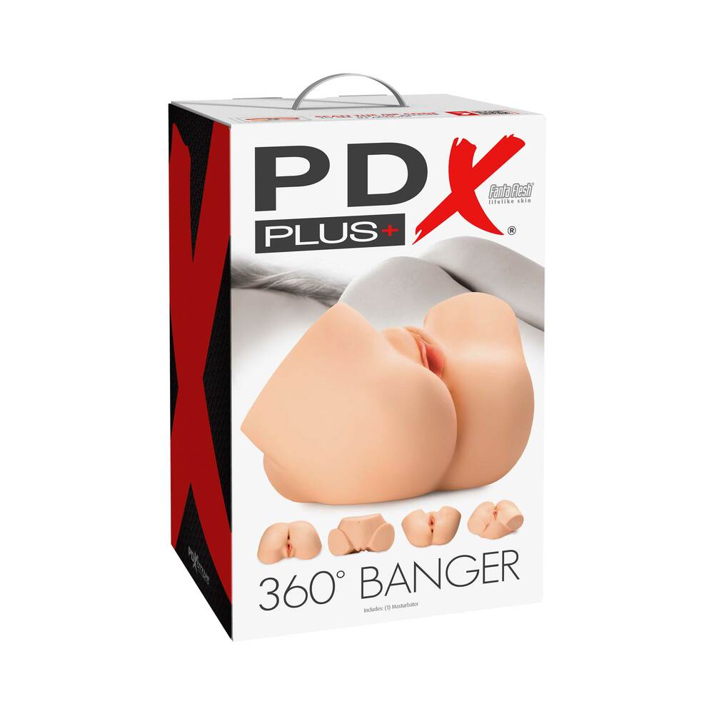 PDX Plus 360β« Banger Dual Entry Masturbator Beige